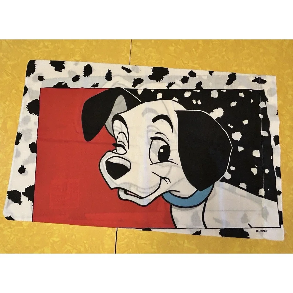 VTG Disney 101 Dalmatians 90s Y2K Standard Pillow Case Double Sided USA